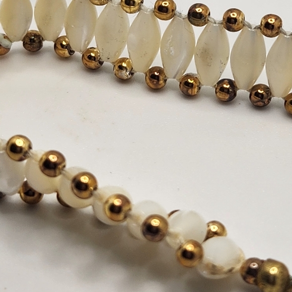 Elegant Gold and Cream Beaded Bracelet - Picture 10 of 10